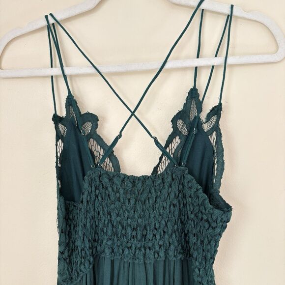 Free People Adella Slip Dress Hunter Green New Small Y2k Slip Dress Lace - Picture 4 of 13